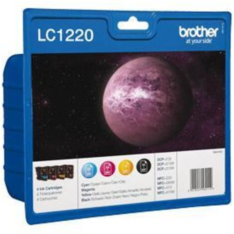 Brother LC-1220VALBP cartouche d'encre 4 pièce(s) Original Noir, Cyan, Magenta, Jaune