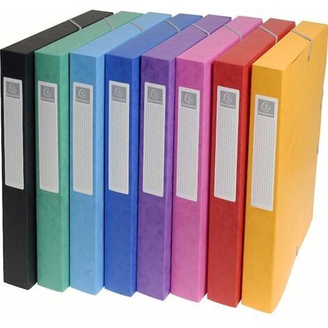 Boîte de classement en carte lustrée 600g – Dos 2,5 cm – Coloris assortis pour documents A4 – Fermeture élastique sécurisée – Zanvic