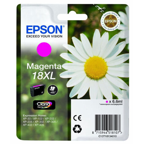 Cartouche Epson 18XL magenta haute capacité pour imprimante jet d'encre (1/2)