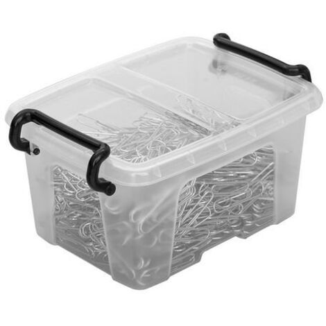 Boîte de rangement en plastique Strata - 0,4 litre - dim : H 6,7 x L 12,5 cm - Lot de 5 (1/2)