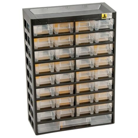 Allibert – Casier à vis plastique 33 tiroirs – Dimensions H. 43.5 x l. 30.3 x P. 13.6 cm – Compartiments modulables pour rangement optimisé