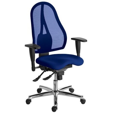 Chaise de bureau Open Point Sitness dossier maille avec accoudoirs réglables 3D - bleu (1/5)