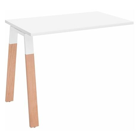 Retour bureau manager 60 x 100 cm piétement métal et bois blanc - Arch - Maxiburo (1/2)