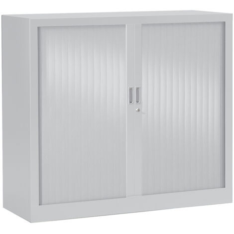 Armoire basse à rideaux monoblocs Généric 100 x 120 cm gris