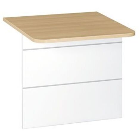 Banque d'accueil basse droite pour personne à mobilité réduite L 80 x H 74 cm - Sunday - chêne clair