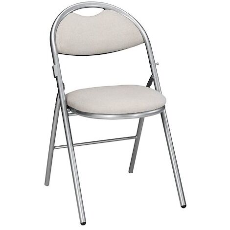 Chaises pliantes Super Confort tissu non feu allumette piétement aluminium - gris - Lot de 2 - Maxiburo (1/3)
