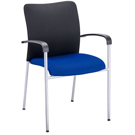Fauteuil d'accueil empilable et léger - Bleu - Lot de 4 - Maxiburo (1/2)