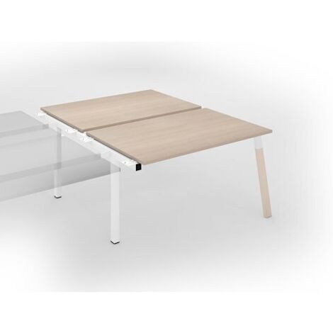 Pôle de 2 bureaux droits L 140 x P 80 cm, piétement bois métal chêne clair - Arch - Elément suivant - Maxiburo (1/2)