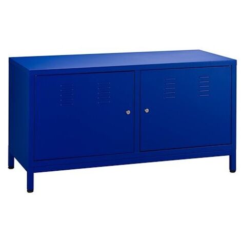 Bahut métal à portes battantes bleu - Maxiburo
