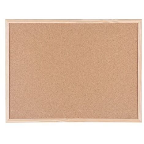 Tableau liège cadre bois 45 x 60 cm – Surface autogénérative – Capacité jusqu'à 4 feuilles A4 – Fixations murales fournies – Bi-Office