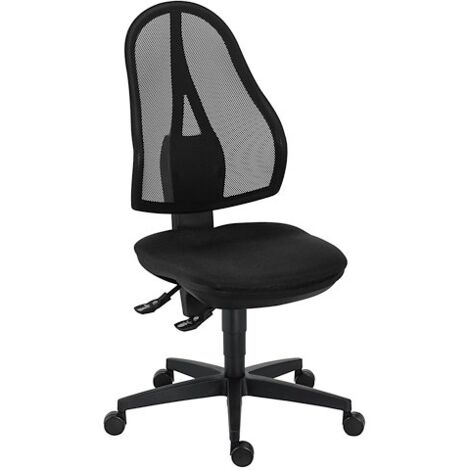 Chaise de bureau Open Point dossier maille contact permanent assise noire (1/5)