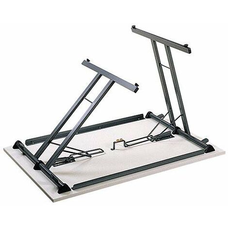 Table multi-usages pliante grise L 120 x P 80 cm - piètement gris foncé - Maxiburo