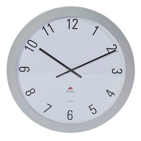 ALBA HORLOGE MURALE RONDE GÉANTE DIAM 60 CM - GRIS MÉTAL - 72,5X72,5X9CM HORGIANT (1/5)