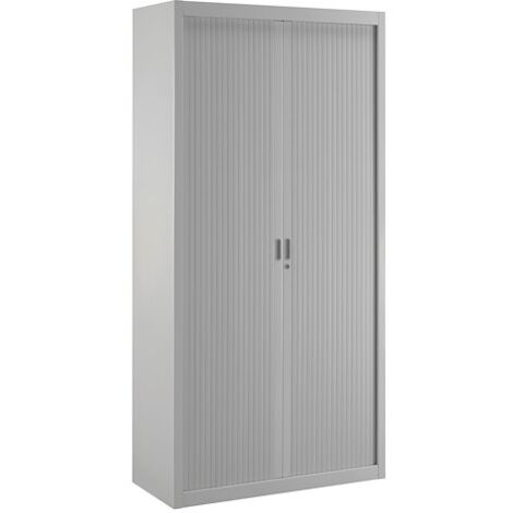 Armoire métal à rideaux démontable Classique H 200 x L 100 cm unicolore - Gris clair - Maxiburo