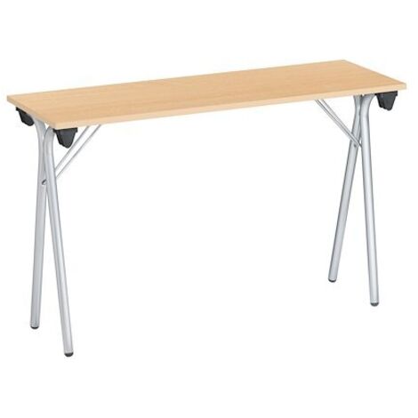 Table de formation pliante plateau hêtre L 120 x P 40 cm - piétement aluminium - Maxiburo