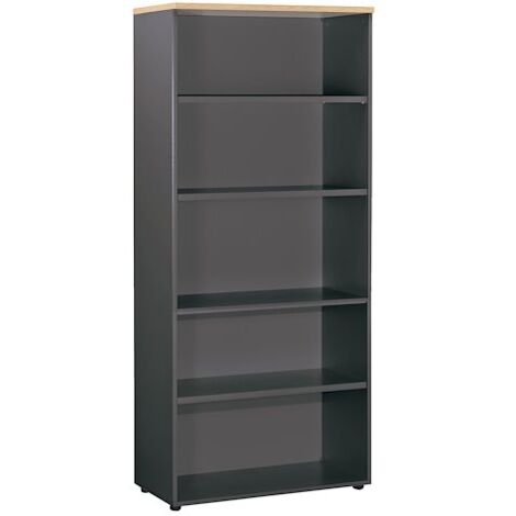 Bibliothèque haute finition chêne clair - corps anthracite Exprim - Maxiburo (1/2)