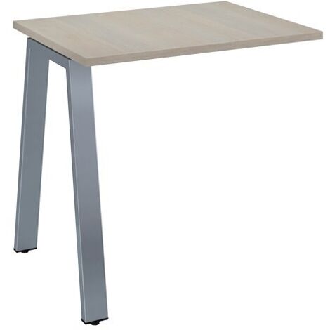 Retour bureau chêne clair 80 x 60 cm, piétement métal aluminium – Arch - Maxiburo (1/2)