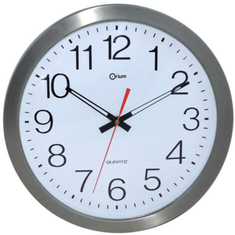Horloge étanche inox Ø35,5cm – Indice de protection IP45 – Verre minéral – Résistante à l'humidité et intempéries – Orium