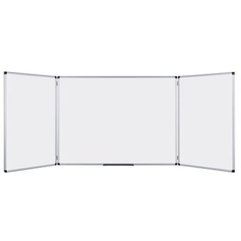 Tableau triptyque blanc laqué 60 x 90 cm – Surface en acier laqué – Fixations murales incluses – Pour espaces d'enseignement et de réunion – Maxiburo - MAYA 60 X
