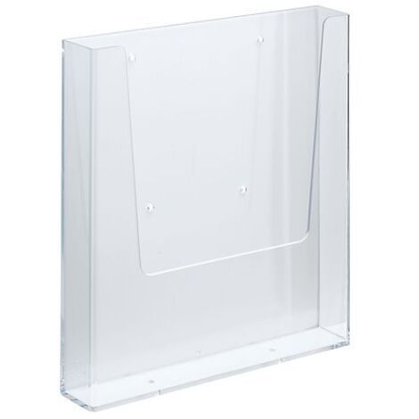 Panneau d'affichage mural simple compartiment – Dimensions H 24 x L 23 x P 3,2 cm – Polystyrène cristal transparent – Fixation murale par vis (1/3)