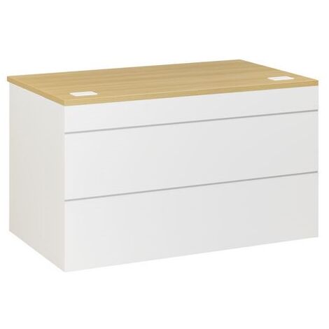 Banque d'accueil basse droite L 120 x H 74 cm - Sunday - chêne clair