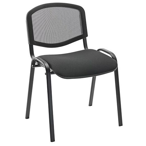 Chaise Conférence dossier maille assise noire - Maxiburo (1/3)