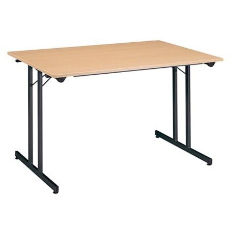 Table multi-usages pliante hêtre L 120 x P 80 cm - piètement noir - Maxiburo