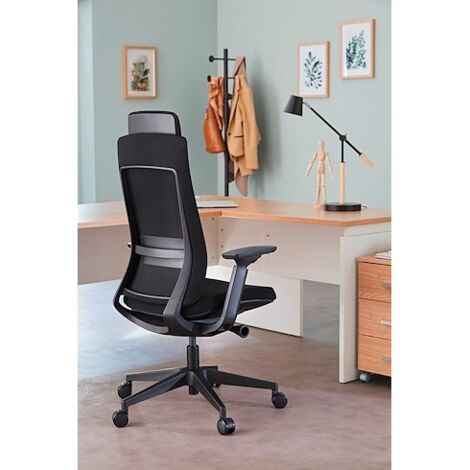 Chaise de bureau Garvey dossier maille avec têtière - noir - Maxiburo (1/5)
