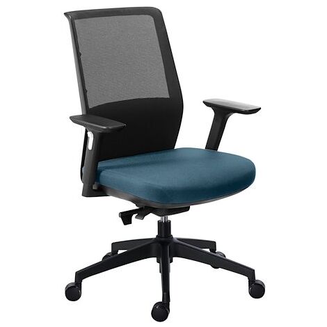 Chaise de bureau Prega dossier maille avec accoudoirs réglables 3D - bleu - Maxiburo (1/5)
