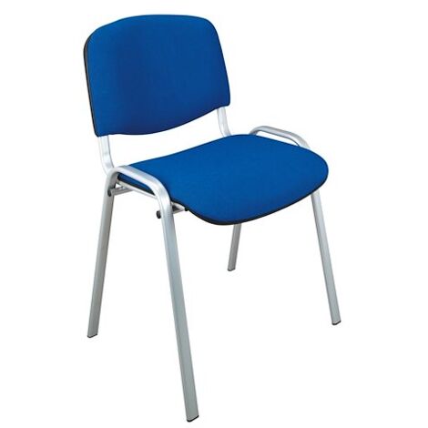 Chaise Conférence empilable bleu piétement alu (1/2)