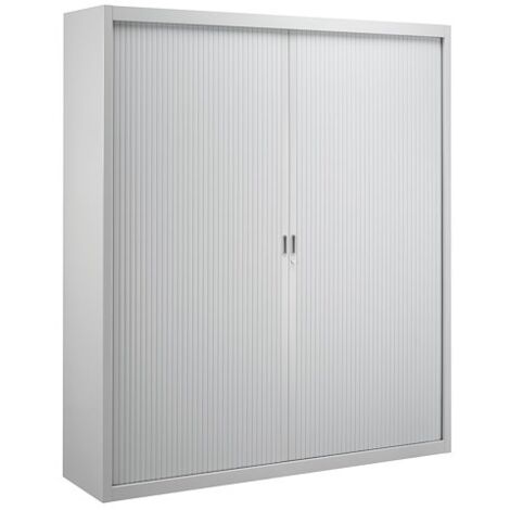 Armoire haute à rideaux démontables Largeurs spécifiques 200 x 180 cm unicolore - Gris - Maxiburo