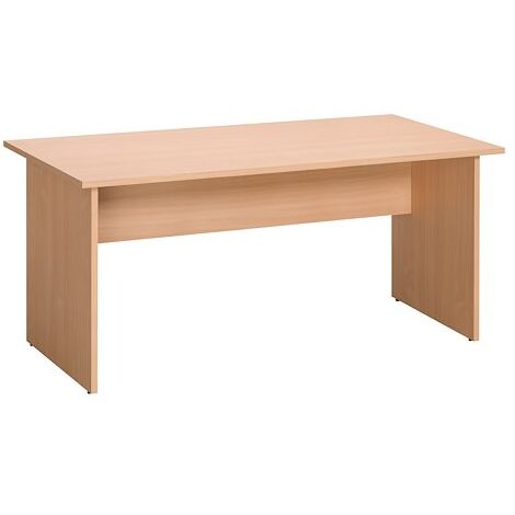 Bureau droit hêtre L 160 cm piétement plein bois - O-line 2 - Maxiburo