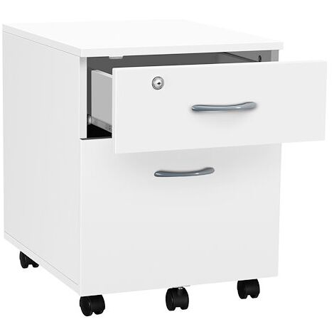 Caisson bois Cubo 2 tiroirs blanc - Maxiburo (1/2)