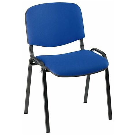 Chaise de conférence éco bleu - pieds noir - Lot de 4 - Maxiburo (1/2)
