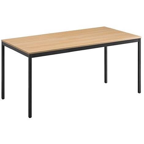 Table multi-usages chêne clair L 160 x P 80 cm - Éco - piétement noir - Maxiburo