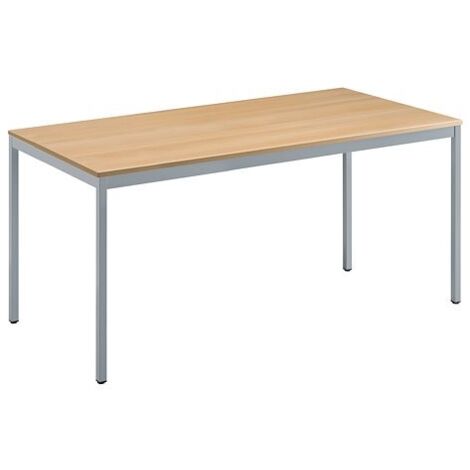 Table multi-usages chêne clair L 160 x P 80 cm - Éco - piétement aluminium - Maxiburo