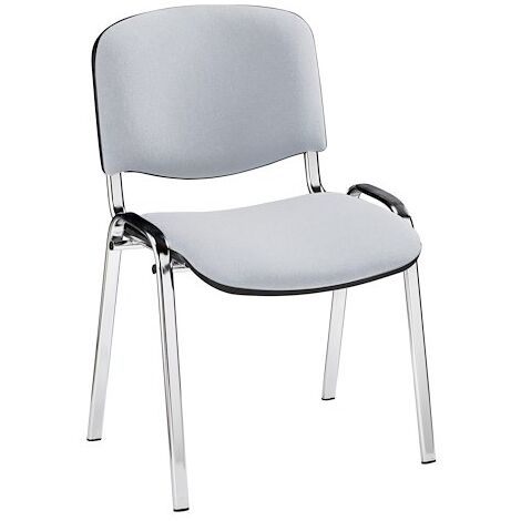 Chaise conférence professionnelle grise - pieds chromé - Maxiburo (1/3)
