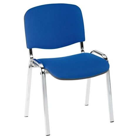 Chaise conférence professionnelle bleu - pieds chromé - Maxiburo (1/2)