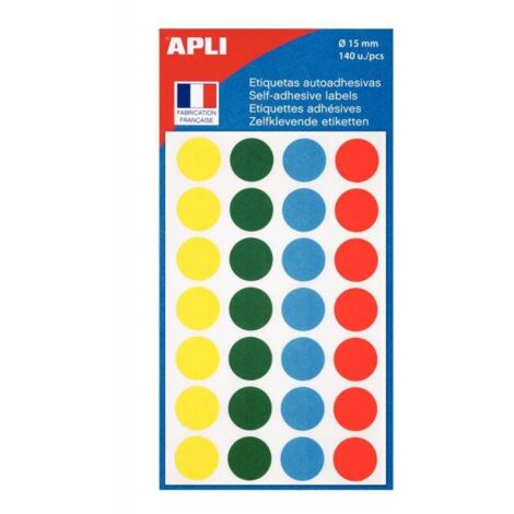 Étui de 140 pastilles de couleur diamètre 15 mm coloris assortis (1/3)