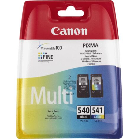 Pack Cartouches Canon Noir PG-540 et Couleurs CL-541