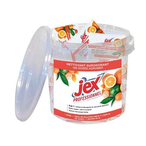 Nettoyant surodorant multi-usages Jex agrumes - Boîte de 100 doses (1/5)