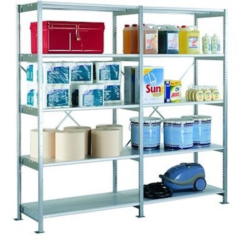 Elément départ rayonnage acier galvanisé profondeur 60 cm - Maxiburo (1/2)
