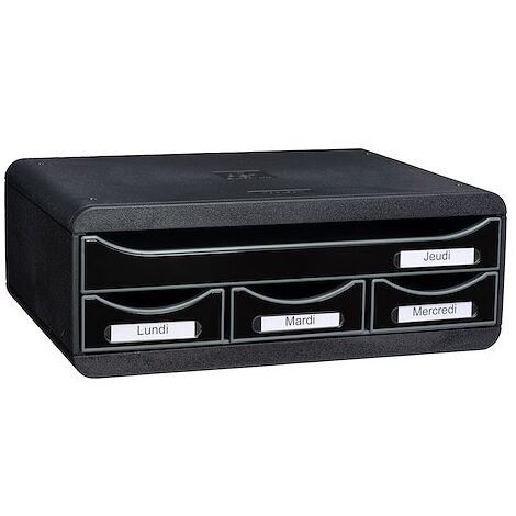 Exacompta Set de tiroirs bureau Store-Box Maxi 6 tiroirs Noir