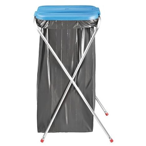 Support De Sacs Poubelles Pliable Litres Bleu Maxiburo