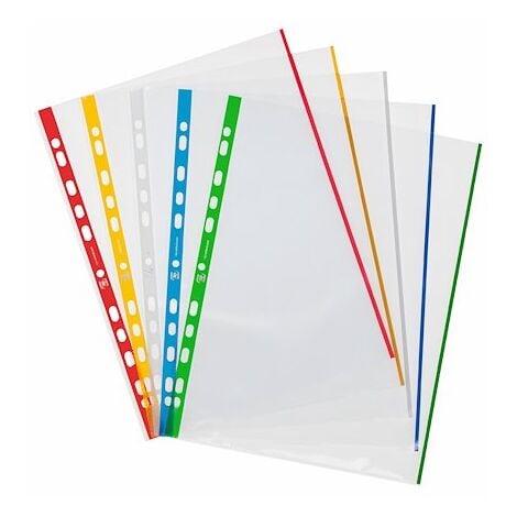 Boîte de 100 pochettes transparentes perforées lisses en polypropylène  7/100e