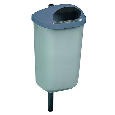 Corbeille murale 50 litres Rossignol Xérios extérieur grise (1/4)