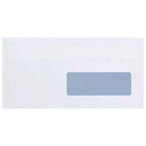 Boîte de 500 enveloppes blanches 110 x 220 mm format DL avec bande  protectrice, avec fenêtre