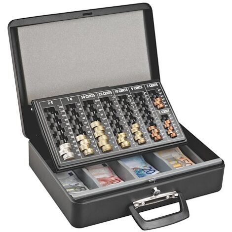 Coffret caisse Business avec monnayeur et compartiments billets - Maxiburo