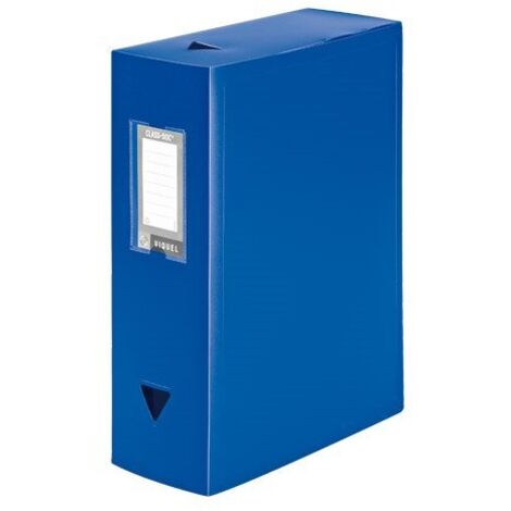 Boîte de classement plastique Viquel Essentiel dos 10 cm - bleue - Lot de 8