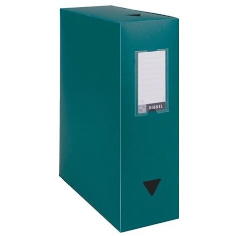 Boîte de classement plastique Viquel Essentiel dos 10 cm - verte - Lot de 8